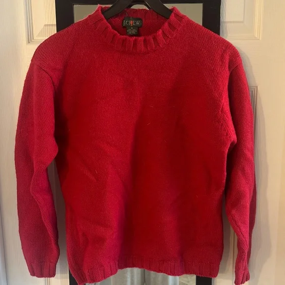 J. Crew Vibrant Red Crewneck Sweater Sm - Picture 1 of 4